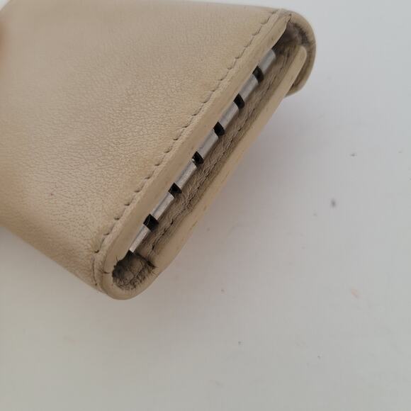 Balenciaga Logo 6 Key Ring Card Holder Wallet Case Leather Small Unisex Beige - Picture 10 of 13